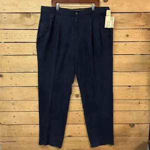 Tommy Bahama Pantalones Para Hombre Azul 40X33 Plisado Clásico St George Clásico 100% Seda - Imagen 1 de 12