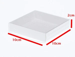 30pcs 10cm Square Clear PVC Over-the-Hillers with Lid Cookie Display Party Favor - Bild 1 von 13