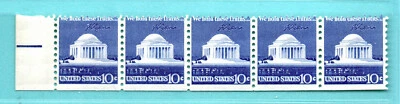 AMERICA USA BLOCK OF 5 ERROR PERF. STAMPS MNH 404 - Image 1 of 2
