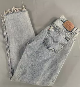 VTG Levi’s 501 Batwing Tab Jeans 31x29 Acid Wash Zip Fly USA Y2K Grunge Denim - Picture 1 of 14
