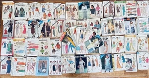 Large Lot of 56 Vintage Sewing Patterns Most 1960s 1970s 1980s - Picture 1 of 16