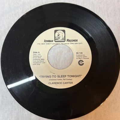 Clarence Carter Trying To Sleep Tonight Ichiban Records 88-135 45 RPM - Image 1 of 2