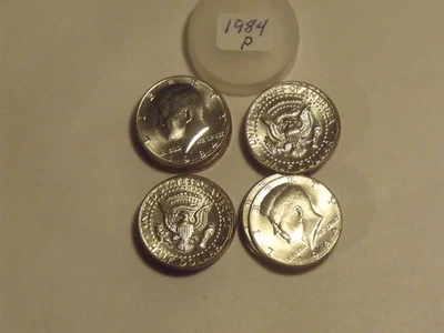 1984-P Kennedy half dollar roll (20 coins)Nice BU coins from mint sets - Image 1 of 3