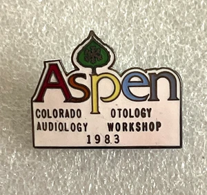 Vintage 1983 Aspen Colorado Audiology Otology Wochenshop Ski Pin. (32) - Bild 1 von 2