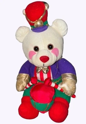 Peluche Avon 1994 Benson Bear Christmas Drummer Boy 12" vintage coleccionable nuevo en paquete Foto 1 de 4