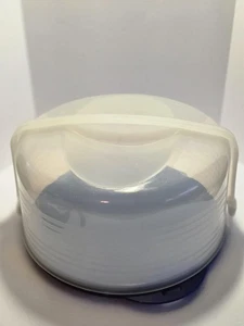 Tupperware Serving Center 6-Section Snack Server Divided Tray Domed Cover Blue - Picture 1 of 3