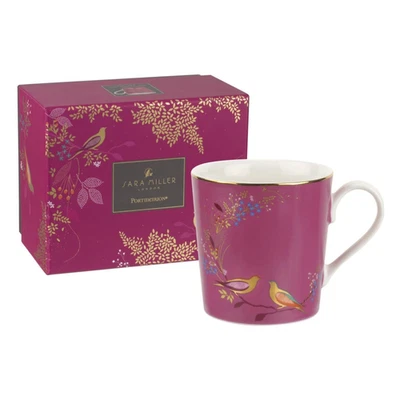 Taza de té Portmeirion Sara Miller Chelsea 12 oz, rosa con motivo de colibríes Foto 1 de 4