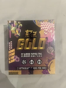 Topps Gold UEFA UCC 2024-25 Factory Sealed Hobby Box 2 Auto Garantie - Bild 1 von 4