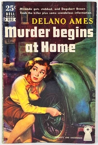 Mord beginnt zu Hause Delano James Dell Buch 552 25 Cent Taschenbuch Mystery 1950 - Bild 1 von 9