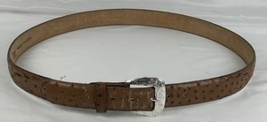 Cinturón de cuero Tony Lama marrón estampado de avestruz para hombre talla 44 Western hecho en EE. UU. - Imagen 1 de 5