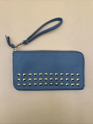 Cartera Muñequera Buxton Verde Oliva Y Dorado Tachonada Cremallera Alrededor Foto 1 de 4