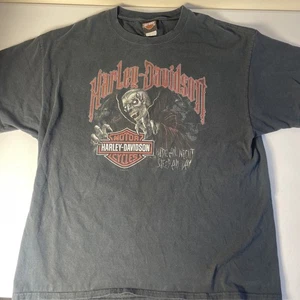 Vintage T Shirt XL Harley Horror Black Faded - Picture 1 of 6