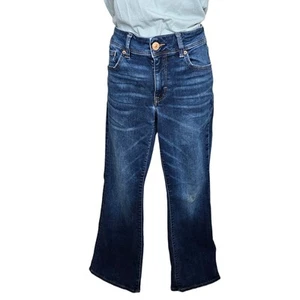 Jeans American Eagle Outfitters Kick Boot taglia 12 corti super elasticizzati baffi - Foto 1 di 8