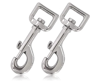 GANZOO Karabiner-Haken mit Drehgelenk für Hundeleine im 2er Set, robuster Stahl