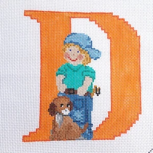 NEEDLEPOINT CANVAS: CHILD'S THEME LETTER "D" BM - Picture 1 of 2