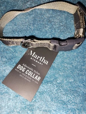 "Collar ajustable de nailon para perro Martha Stewart talla 16 se adapta al cuello 14""-20""" Foto 1 de 3