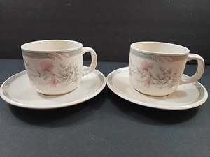 Noritake Keltcraft Deerfield Misty Isle #9159 Flat Cup & Saucer Set Ireland - Picture 1 of 13