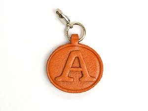 Alphabet/initial A Handmade Leather Keychain/Charm *VANCA* Made in Japan #26372 - Picture 1 of 11