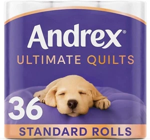 Andrex Ultimate Quilts Toilet Roll - 36 Rolls - 25% Thicker - 5580 Total Sheets - Picture 1 of 4