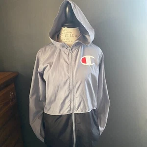 Champion Unisex Youth Black and Grey Hooded Zip Up Jacket - Picture 1 of 8
