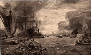 Antique Print The Pool of London by George Vicat Cole Shipping River Thames - Picture 1 of 2