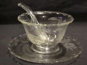 Fostoria Camellia Mayo with Underplate & Spoon - Picture 1 of 1