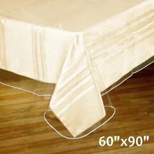 6 pcs Clear Plastic Vinyl 60x90" TABLECLOTHS Protector Table Cover Wedding Party - Picture 1 of 5