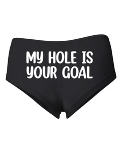 My Hole Is Your Goal WoMen Cotton Spandex Booty Shorts White - Picture 1 of 4