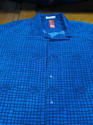 Marc Ecko Signature Mens Button Up Shirt XXL RARE EUC Blue Vintage  - Image 1 of 4