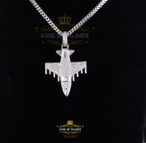 925 Sterlingsilber weiß Airoplane Anhänger 0,33ct echte Diamantsteine - Bild 1 von 11