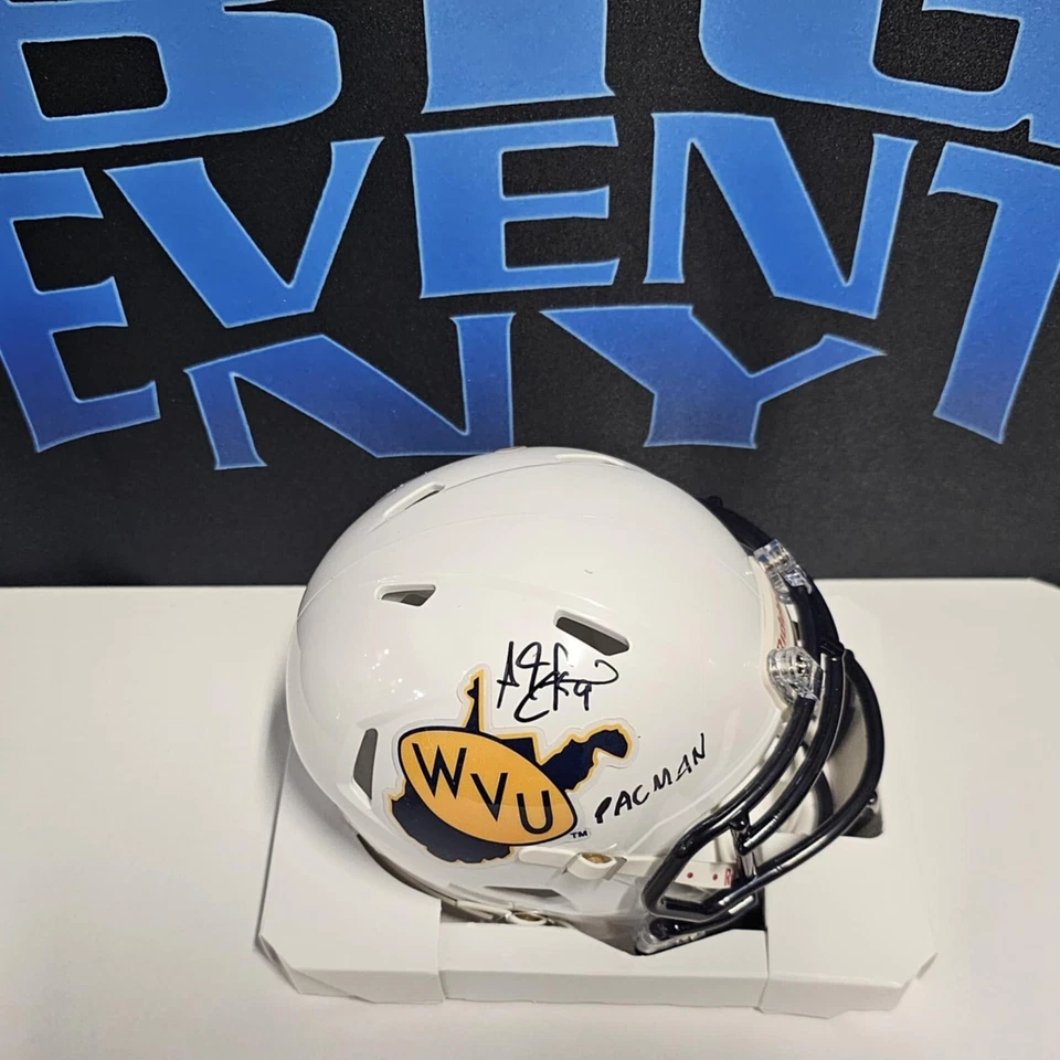 Adam "Pacman" Jones Signed West Virginia Mountaineers Mini Helmet (JSA COA) D.B. - Image 1 of 1