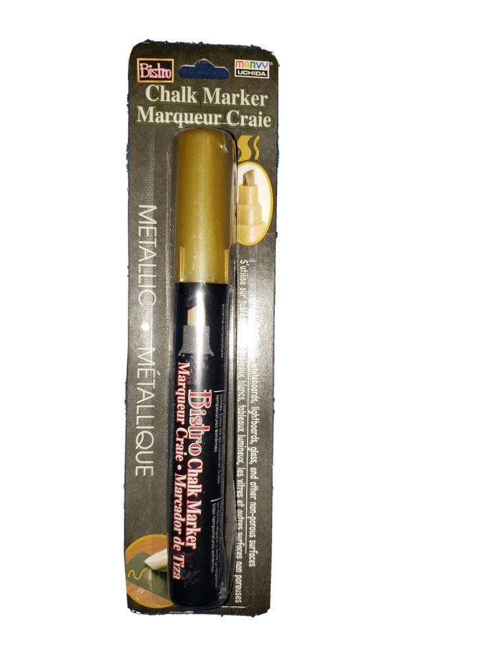  Marcador de tiza Bistro punta de cincel dorado  Foto 1 de 4