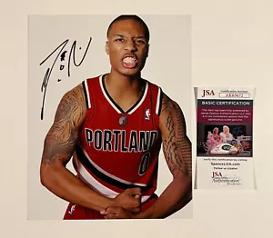 DAMIAN LILLARD SIGNIERT 8X10 FOTO PORTLAND TRAIL BLAZERS NBA JSA COA - Bild 1 von 2