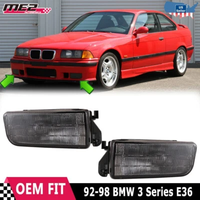 Fog Lights For BMW 3 Series E36 M3 1992-1998 Factory Replacement Smoke Lens Lamp - Image 1 of 4