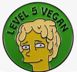 The Simpsons Vegan Enamel Pin - "Level 5 Vegan" AU Stock - Free AU post - Picture 1 of 1