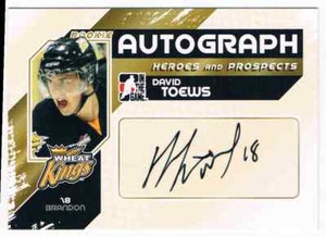 2010-11 HEROES AND PROSPECTS AUTOGRAPHS DAVID TOEWS AUTO BRANDON WHEAT KINGS