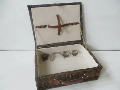 CESTO I PIC NIC VALIGIA VIMINI CM 50X40X16  H   CON TASCHE  - Immagine 1 di 4