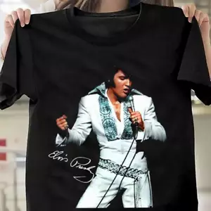 NEW Collection Elvis Presley Signature Rare Black All Size Shirt - Picture 1 of 3