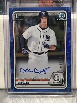 2020 Dillon Dingler Bowman Chrome Blue Refractor Auto /150 - Image 1 of 2