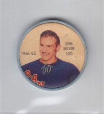 1961-62 SHIRRIFF SALADA COINS JOHN WILSON #100 PLASTIC Hockey NHL NY Rangers
