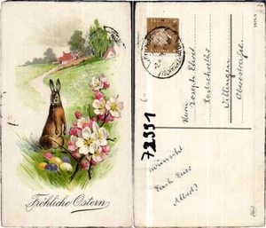 72991,Ostern Osterhase Ostereier Blumen in Wiese - Picture 1 of 1