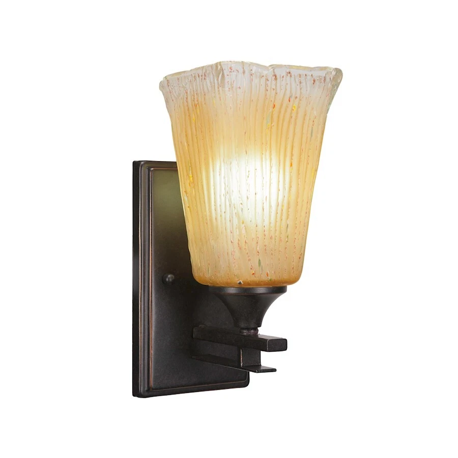 Aplique de 1 luz Toltec Uptowne, granito, cristal ámbar cuadrado de 5" - 131-DG-630 Foto 1 de 1