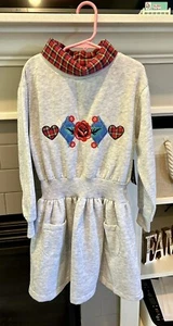 Vintage NWT Kmart Young Classics Sweatshirt Dress Size 6 Pockets Embroidered - Picture 1 of 10