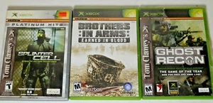 X-Box Video 3 Game Bundle Splinter Cell/Brothers In Arms/Ghost Recon Complete - Picture 1 of 11