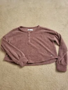 Hollister Women's Sweater Cropped Dusty Rose Pink Long Sleeve Sz S  - Picture 1 of 5
