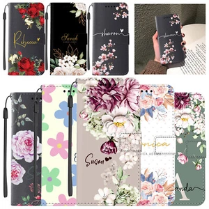 Flip Leather Phone Case For iPhone 15 Pro Max 14 13 12 Floral Personalised Cover - Picture 1 of 44