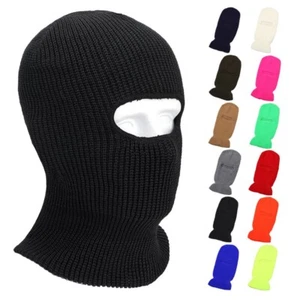 Copri maschera viso 1 foro lavorato a maglia passamontagna maschera sci berretto invernale berretto ciclismo - Foto 1 di 27