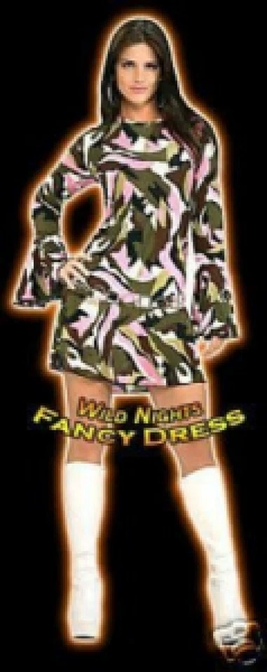 VESTIDO CAMUFLAJE GOGO AÑOS 70 Foto 1 de 1