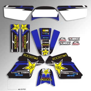 1990 - 2018 Yamaha PW 50 PW50 MOTOCROSS KIT DE GRÁFICOS MX calcomanías Rockstar Blue - Imagen 1 de 2