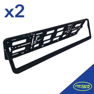 2x Quality Black Plastic Car Registration Number Plate Surround Frame Holders - Imagen 1 de 2